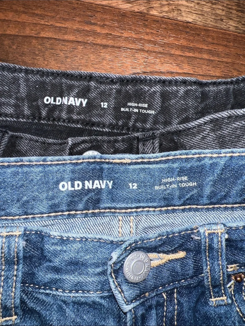 girls old navy Classic High-Rise Denim Shorts - Blue and Black size 12 L
